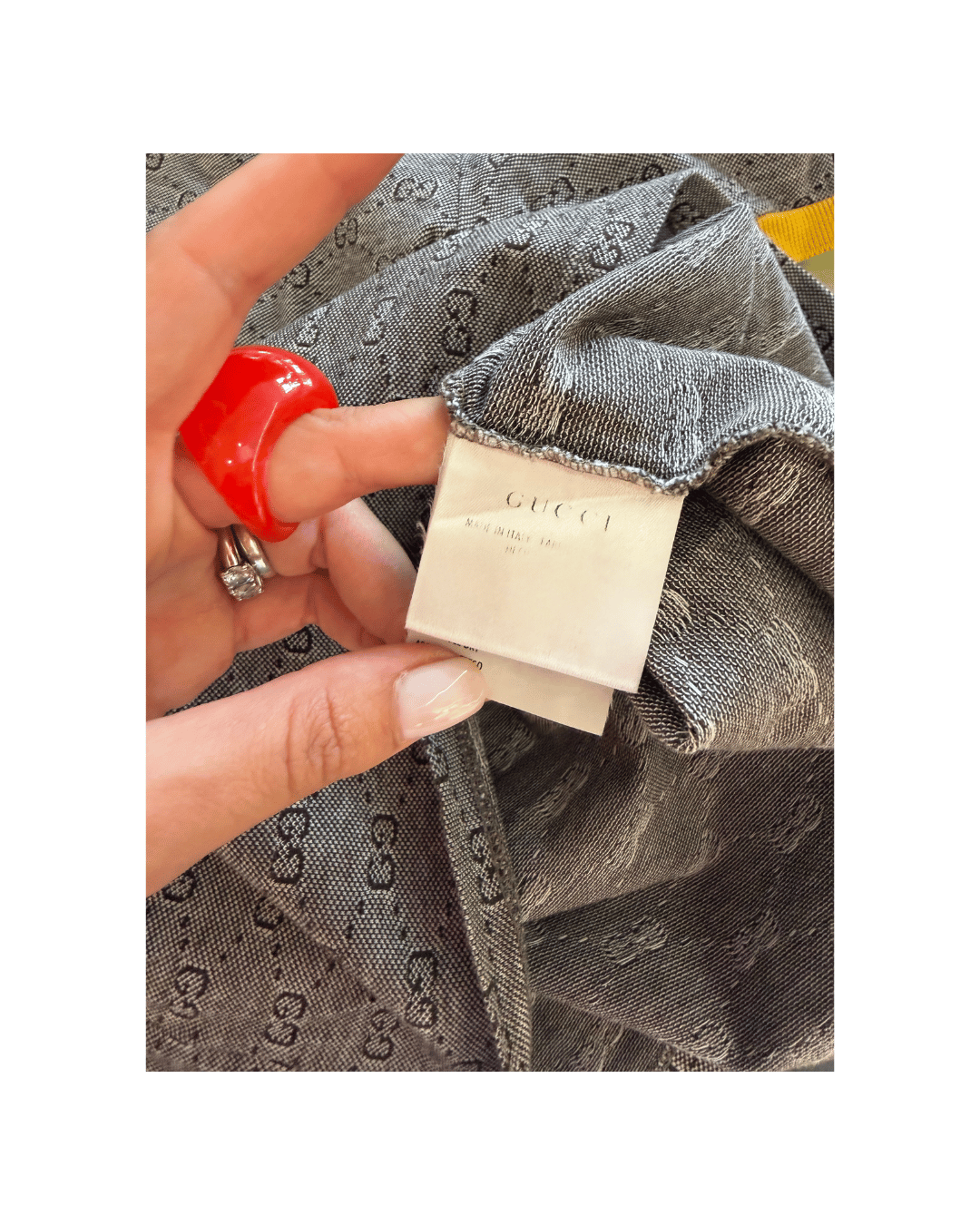 POLO GUCCI GRIGIA COLLETTO OCRA