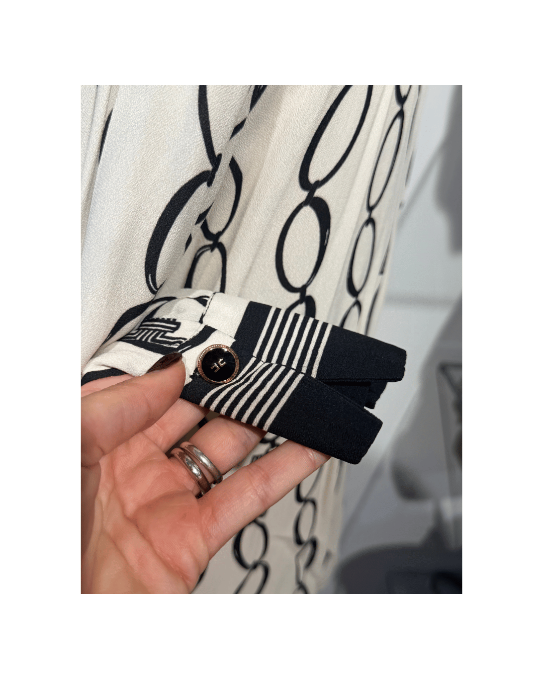 CAMICIA ELISABETTA FRANCHI AVORIO E NERA Tg 42