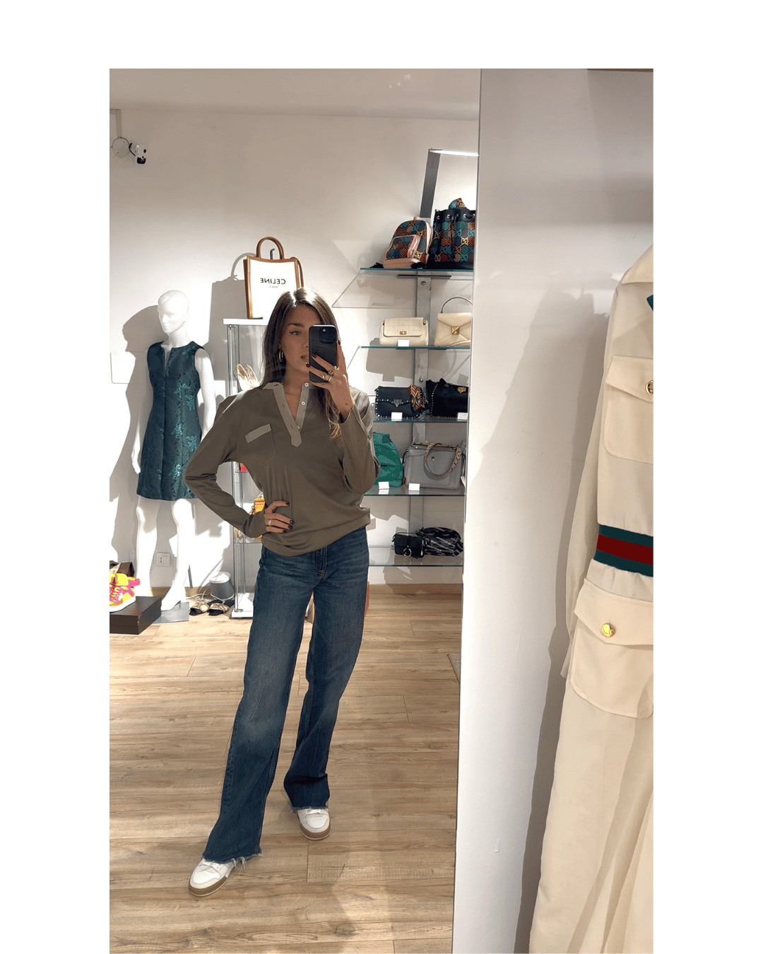 MAGLIA MANICHE LUNGHE IN COTONE TORTORA LANVIN