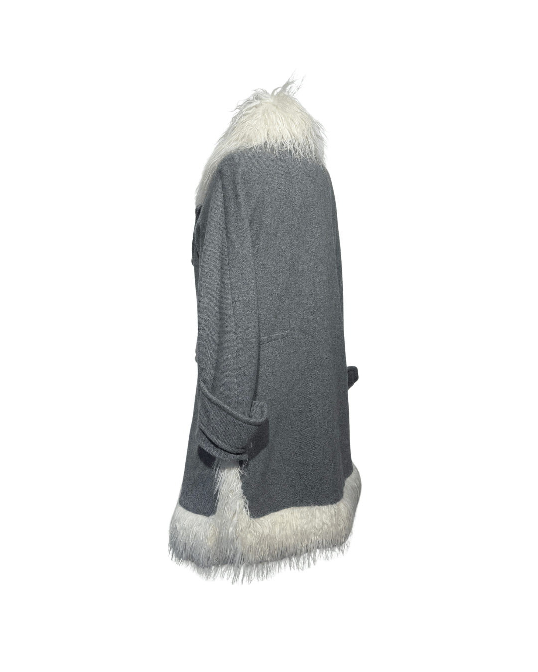 CAPPOTTO SCERVINO GRIGIO CON ecoPELLICCIA