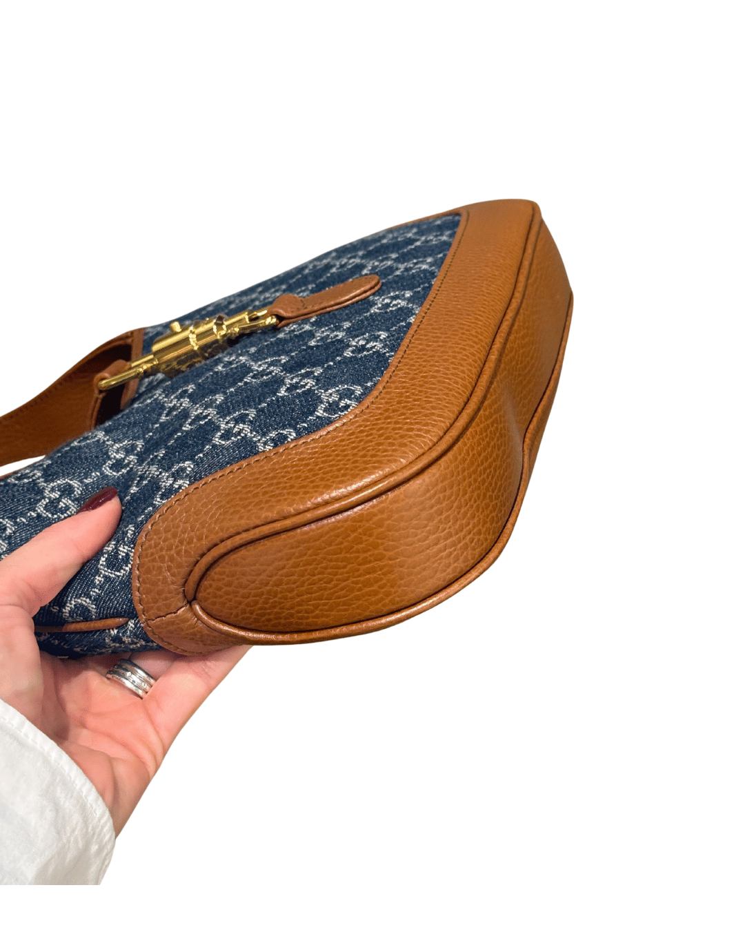 JACKIE GUCCI DENIM BLU RIFINITURE CUOIO