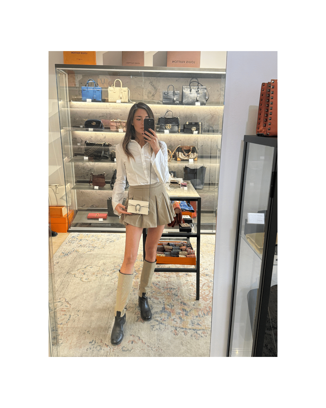 GUCCI DYONISUS MINI IN PELLE MARTELLATA BIANCA