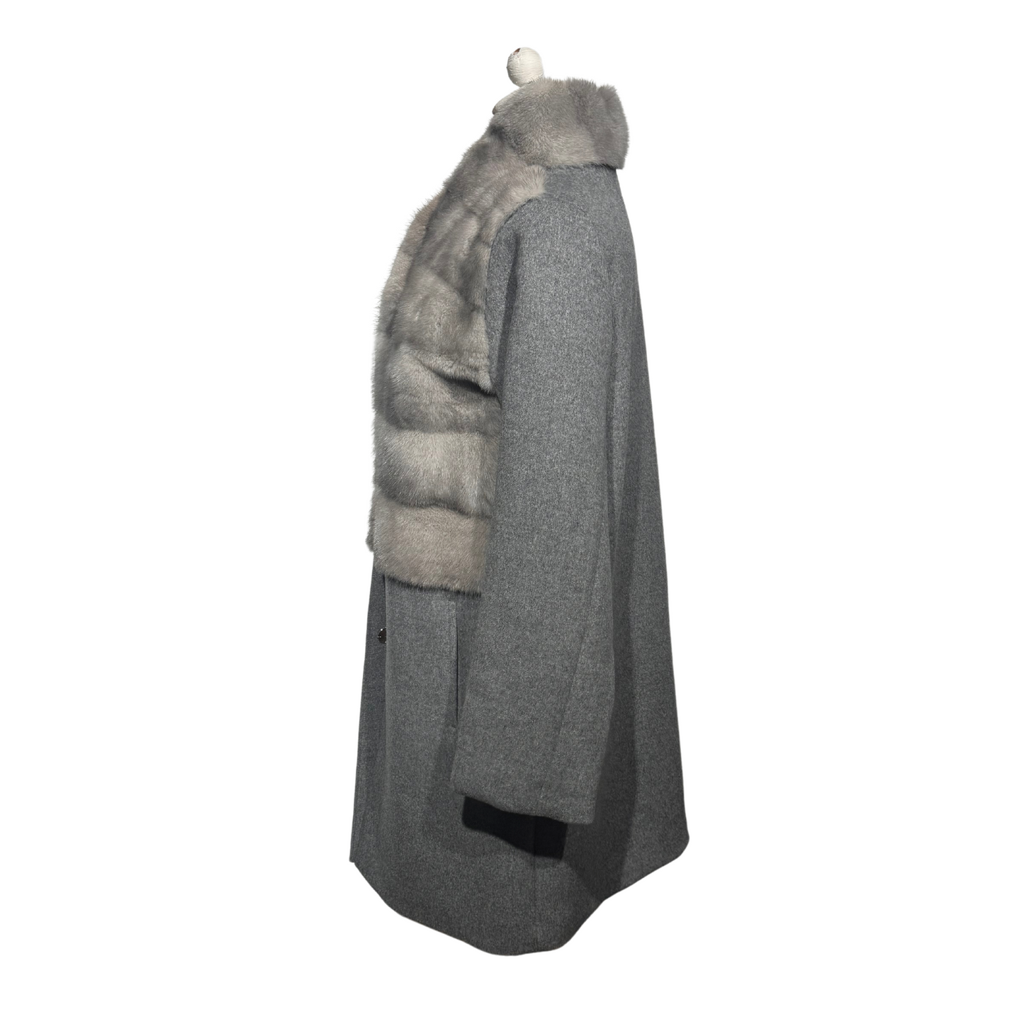 CAPPOTTO GRIGIO CON VISONE