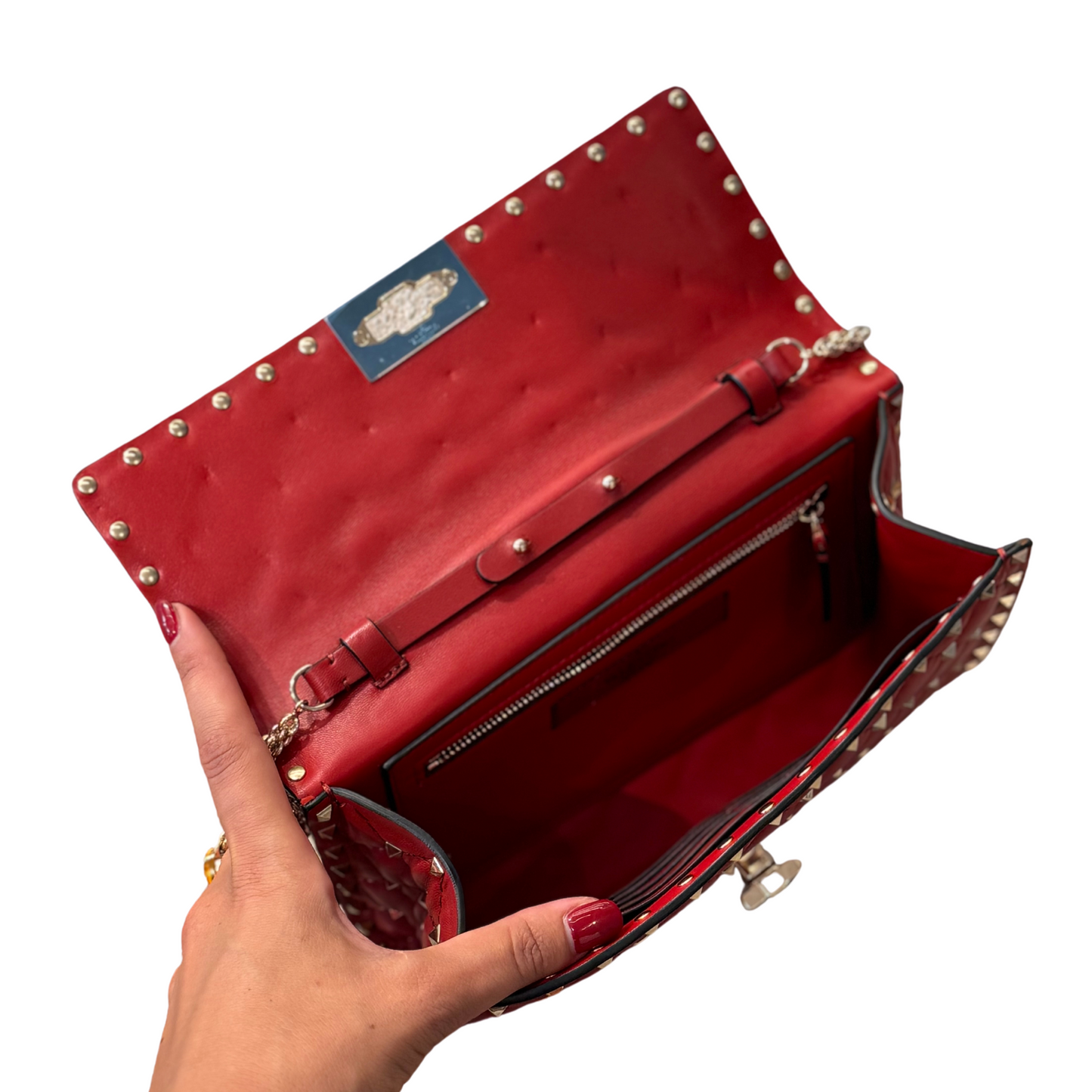 POCHETTE VALENTINO SPIKE ROSSA