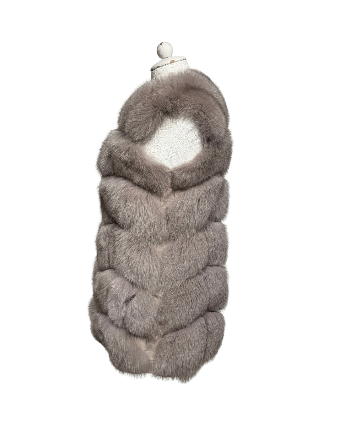 SMANICATO PELO DI VOLPE GRIGIO/TORTORA