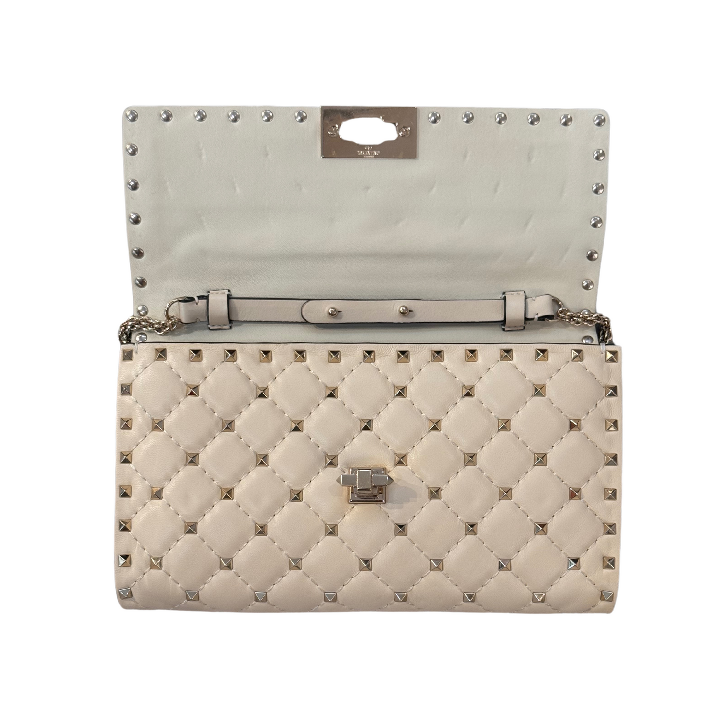 POCHETTE SPIKE VALENTINO BURRO