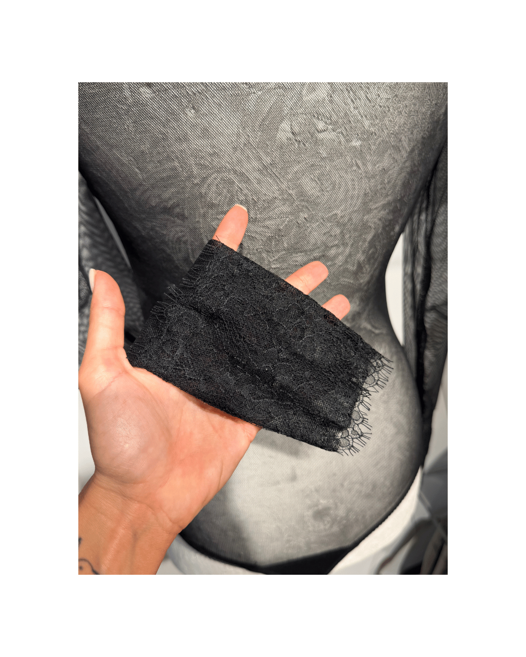 BODY IN PIZZO TRASPARENTE NERO ELISABETTA FRANCHI Tg 42