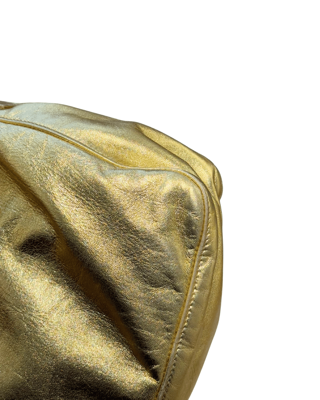 BORSA FENDI A SPALLA PELLE LAMINATA ORO