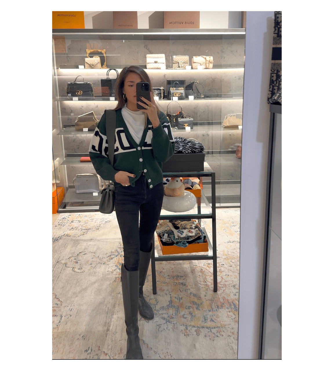 CARDIGAN GCDS VERDE E BIANCO