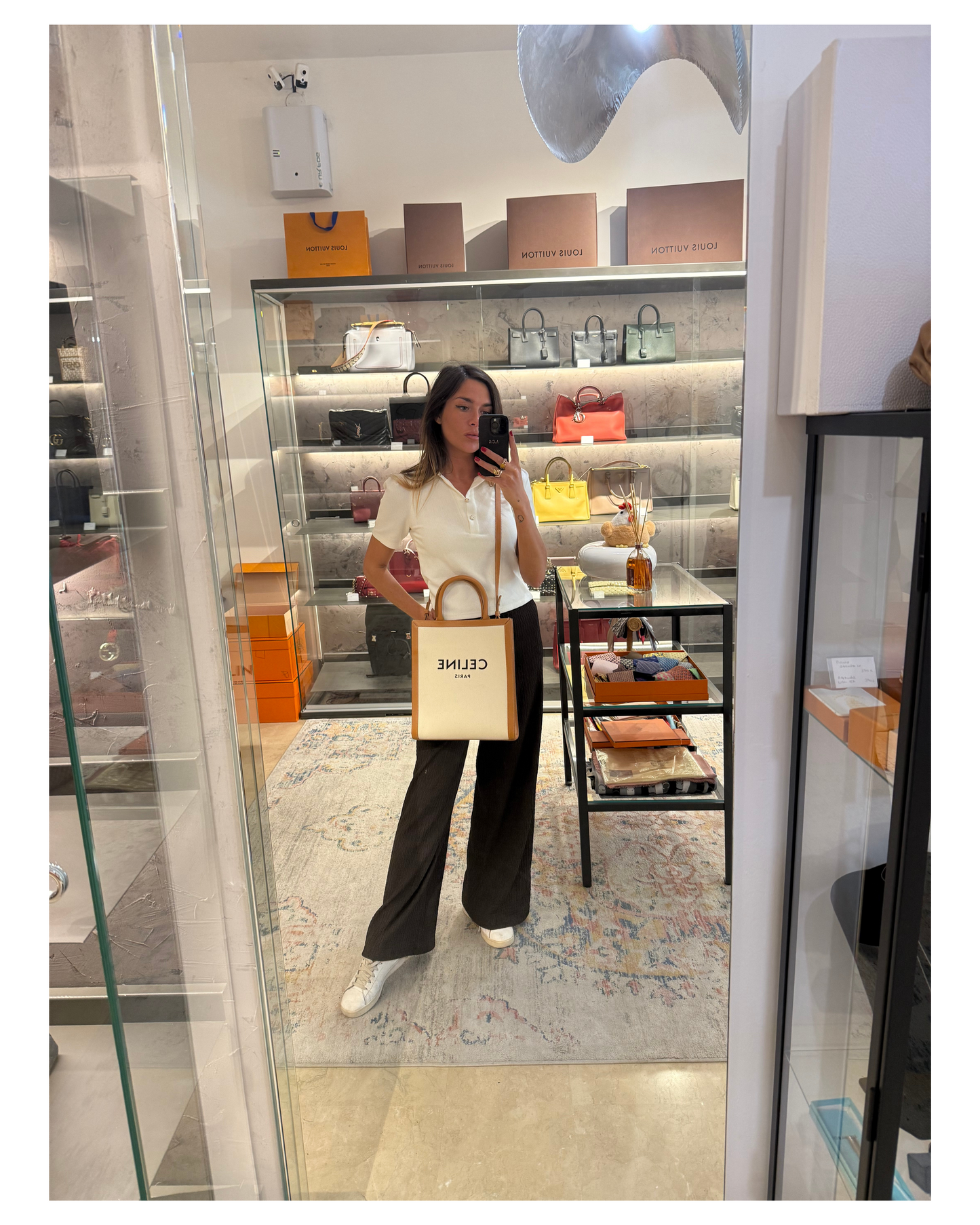 CELINE CABAS IN PELLE E TELA