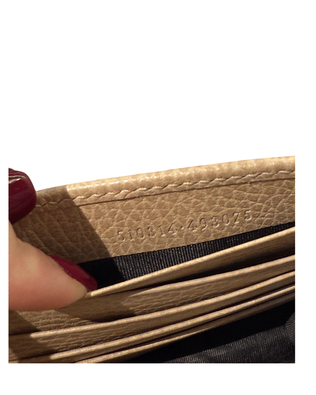 GUCCI SOHO WALLET ON CHAIN BEIGE