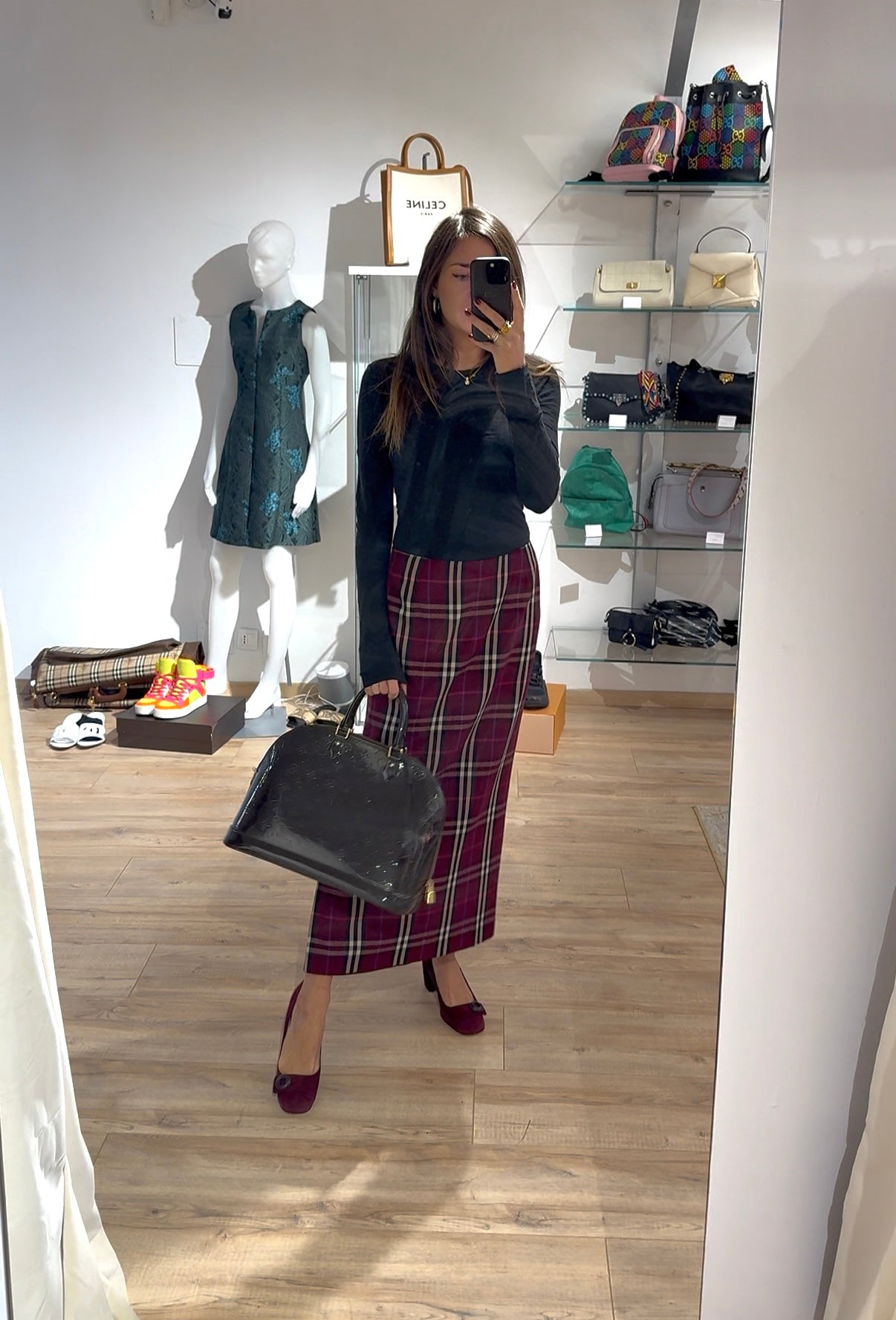 GONNA MIDI IN LANA TARTAN BURBERRY