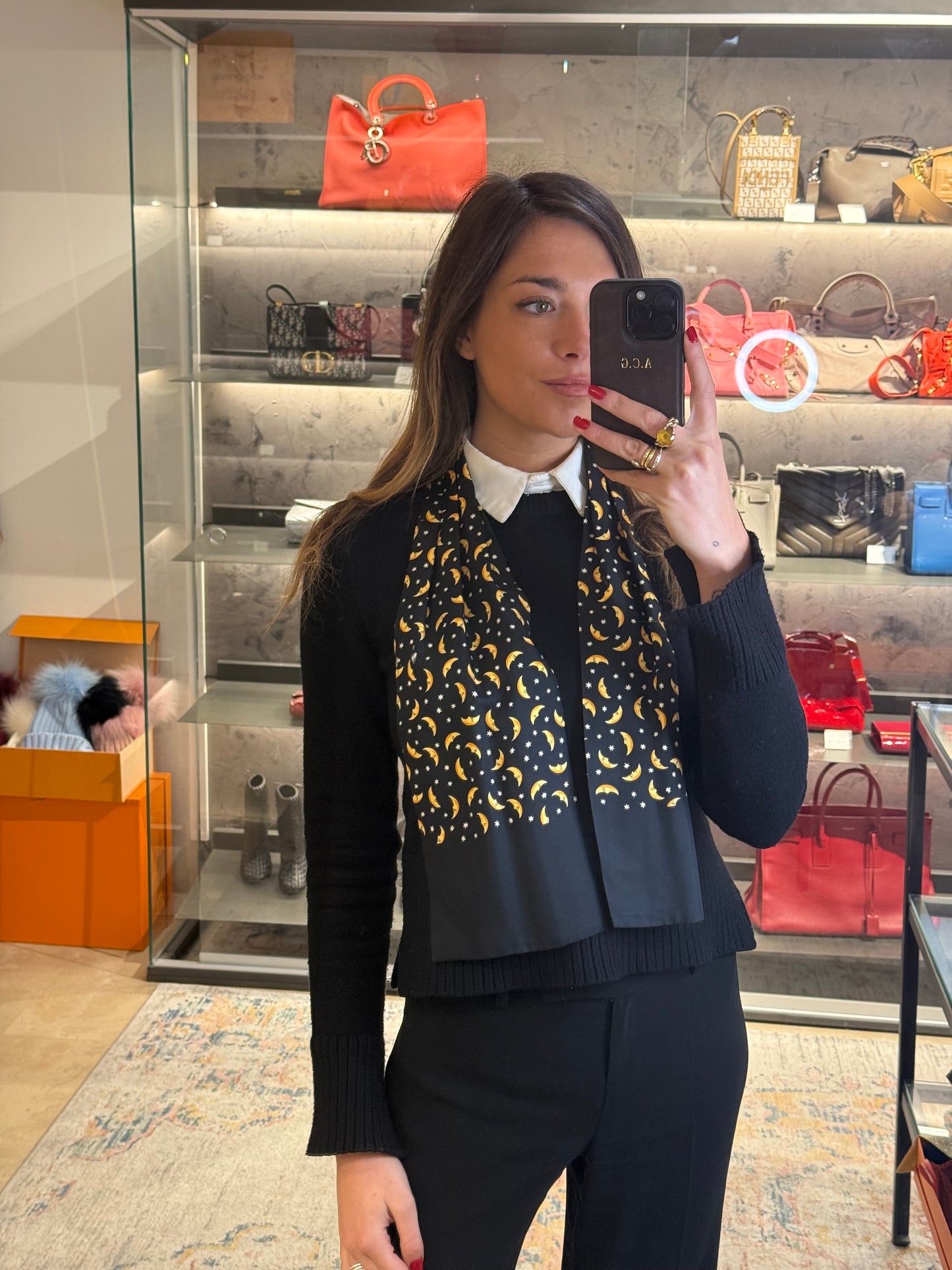 ASCOT HERMES NERO TRAMA LUNE