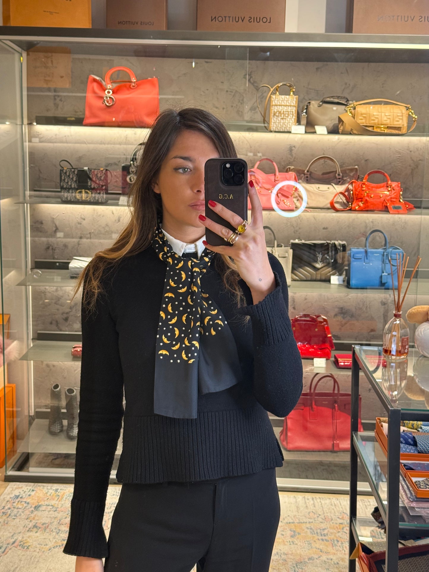 ASCOT HERMES NERO TRAMA LUNE