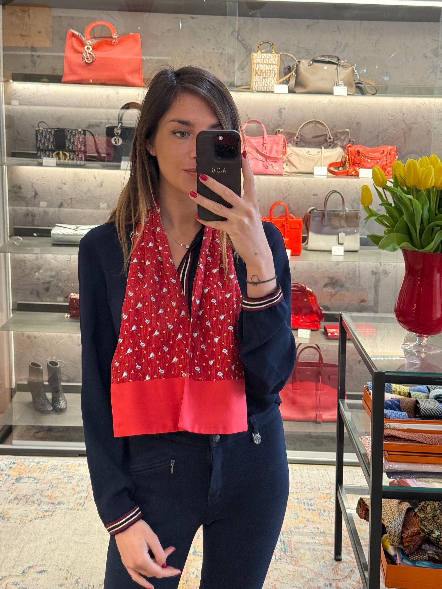 ASCOT HERMES ROSSO E OCHE