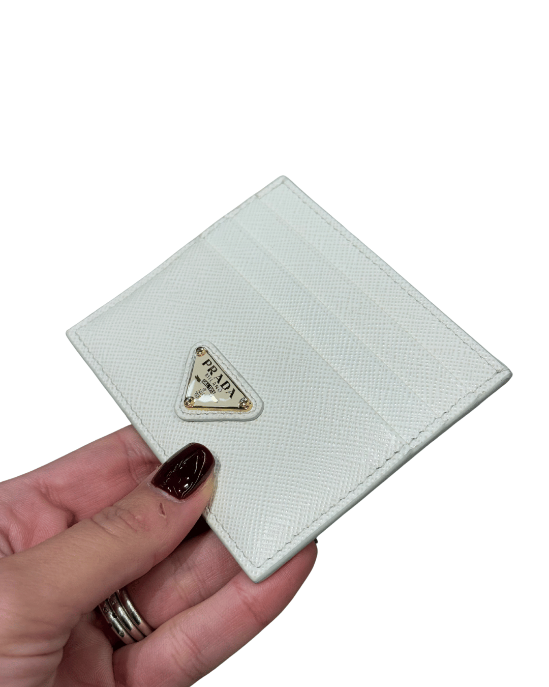 PORTACARTE PRADA PELLE SAFFIANO AVORIO