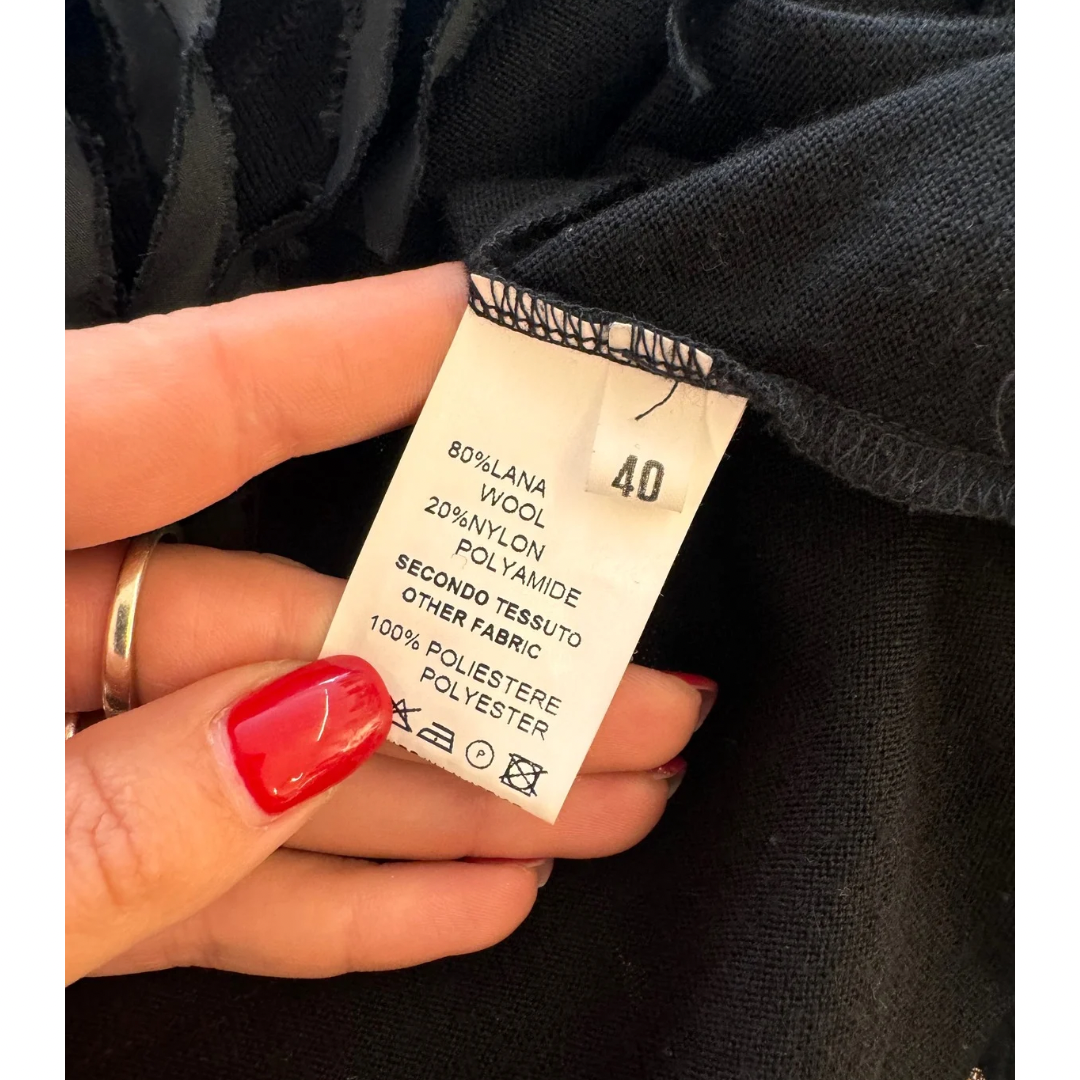 MAGLIONCINO FRANGE WHYCI NERO