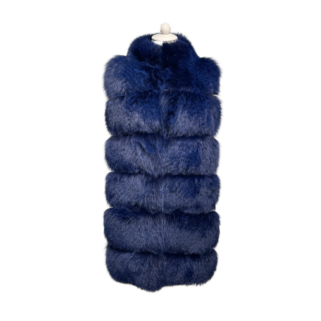 SMANICATO PELO DI VOLPE BLU