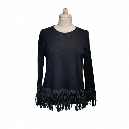 MAGLIONCINO FRANGE WHYCI NERO