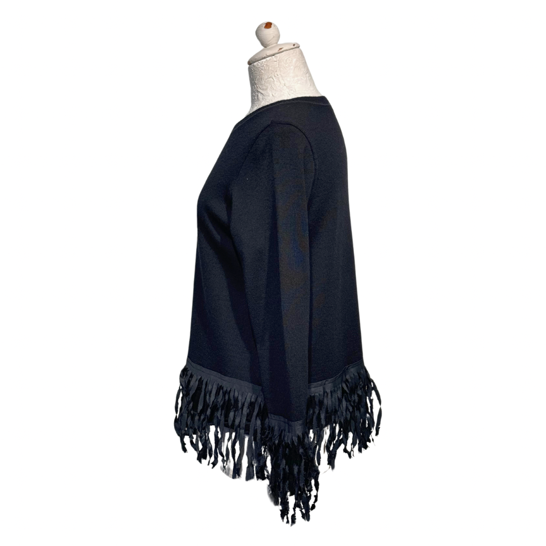 MAGLIONCINO FRANGE WHYCI NERO