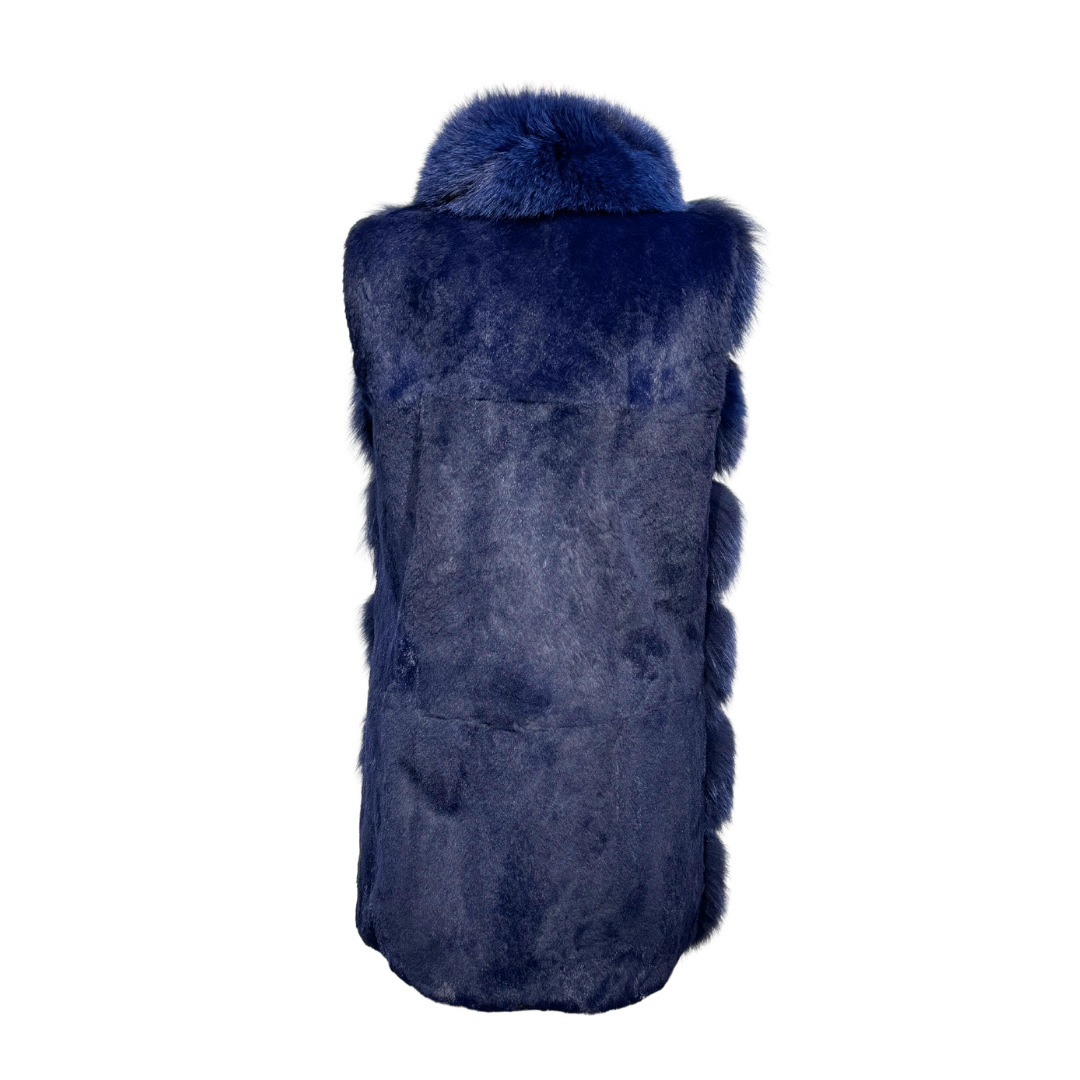 SMANICATO PELO DI VOLPE BLU