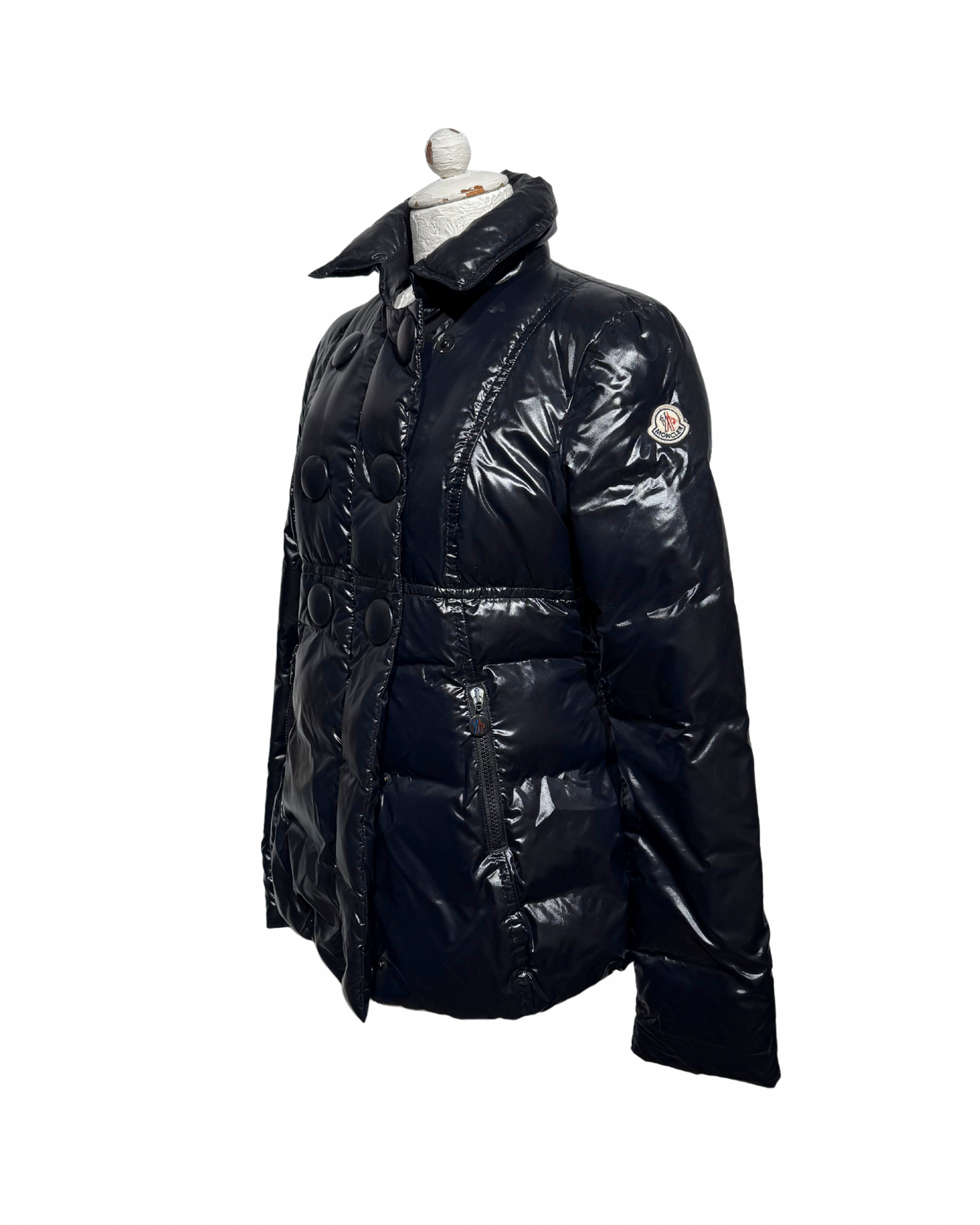 PIUMINO MONCLER NERO MAXI BOTTONI
