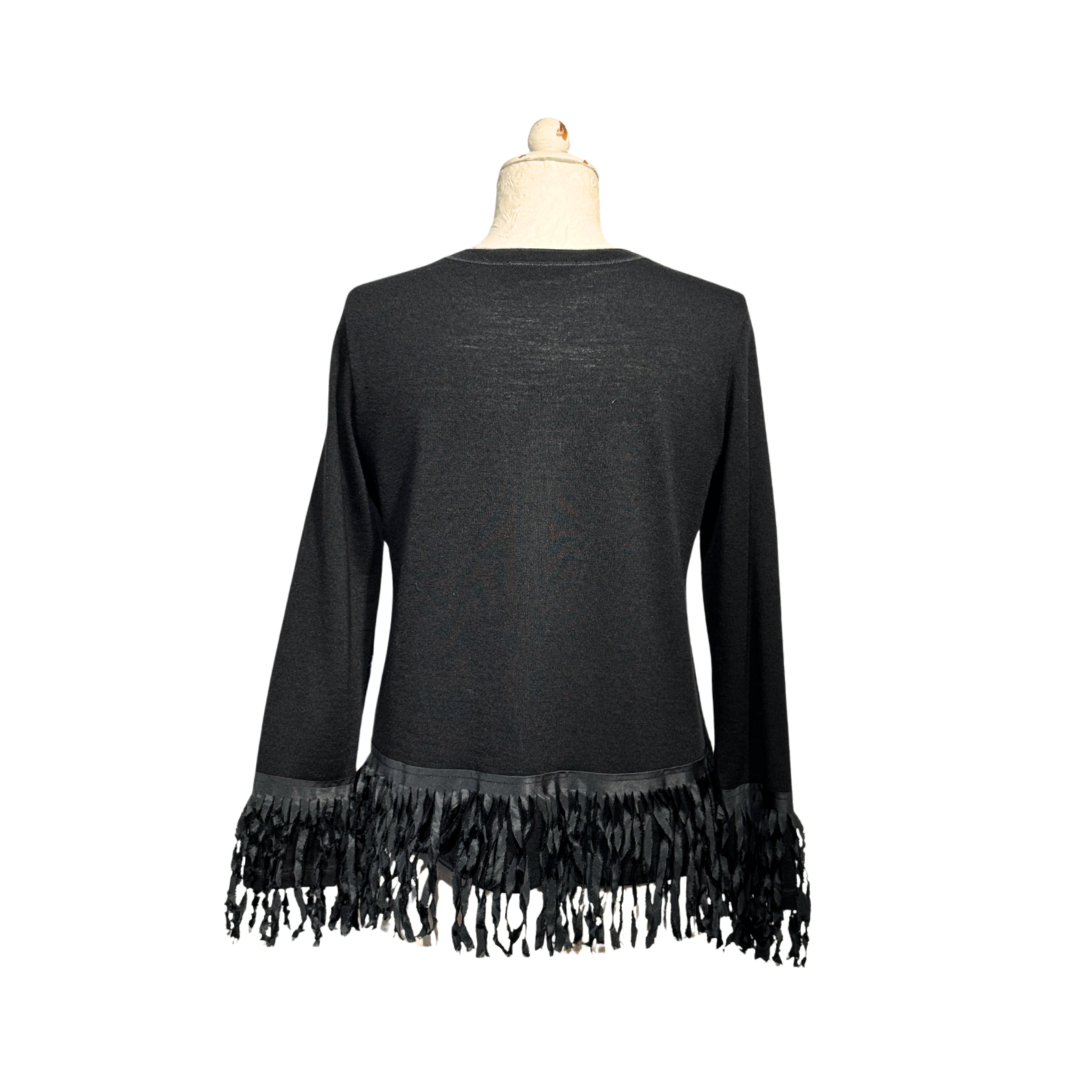 MAGLIONCINO FRANGE WHYCI NERO