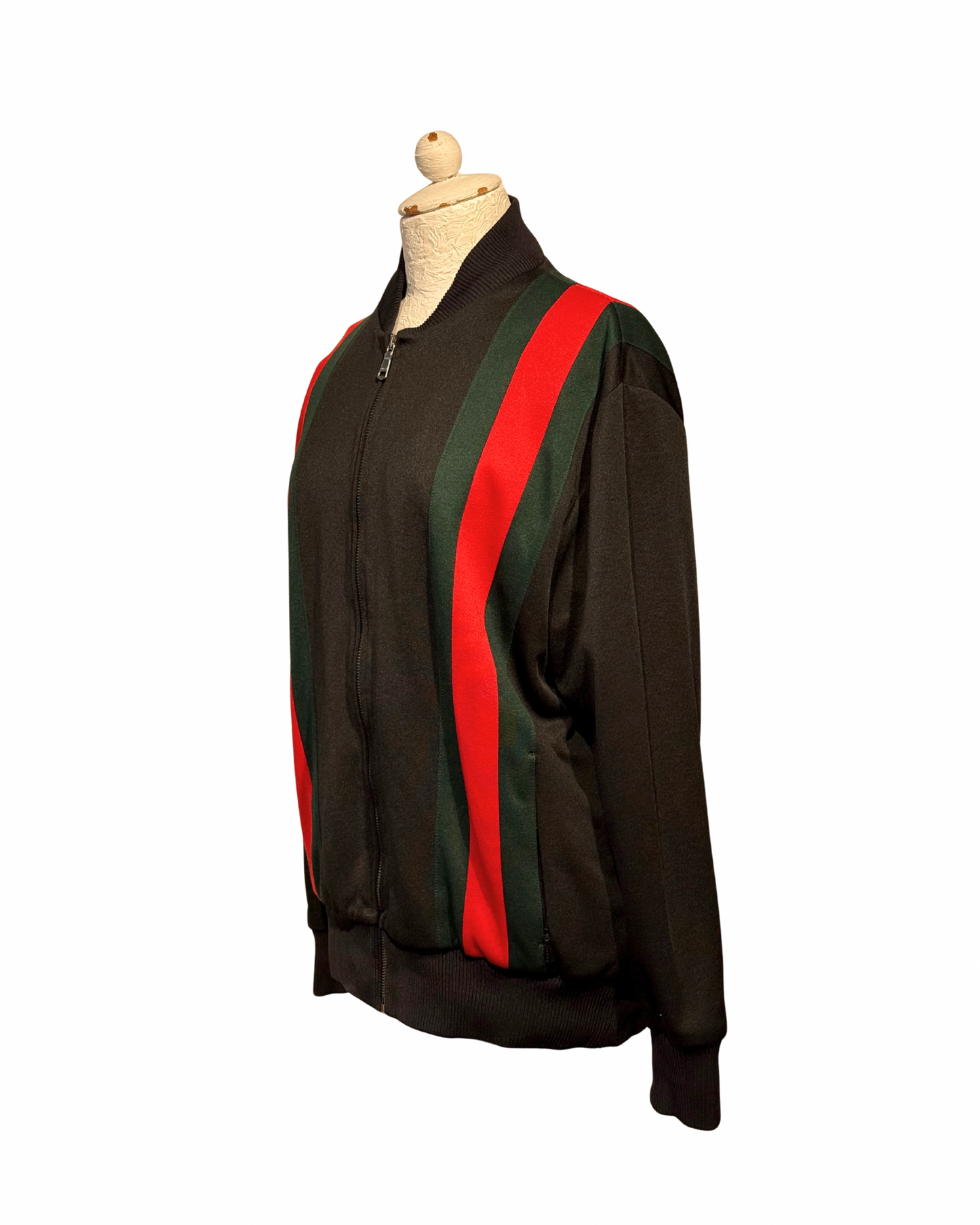 FELPA GUCCI UOMO NERA FASCIA WEB ROSSA E VERDE
