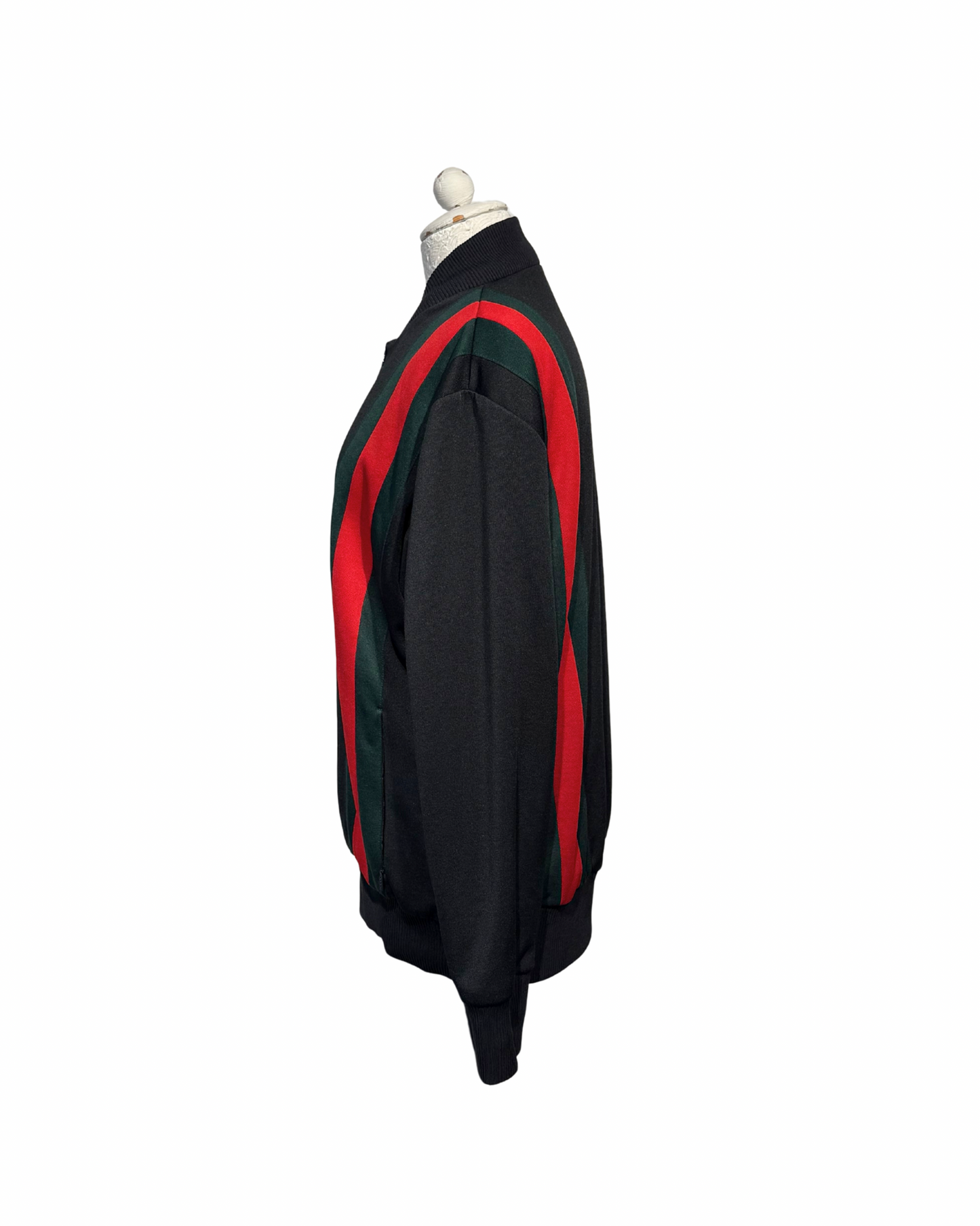 FELPA GUCCI UOMO NERA FASCIA WEB ROSSA E VERDE