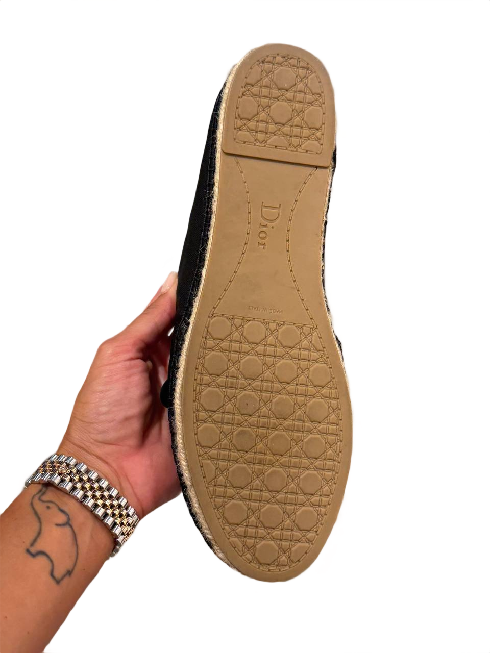 BALLERINE ESPADRILLAS DIOR ESPADRILLAS NERE FIORI E PERLINE Nr 41