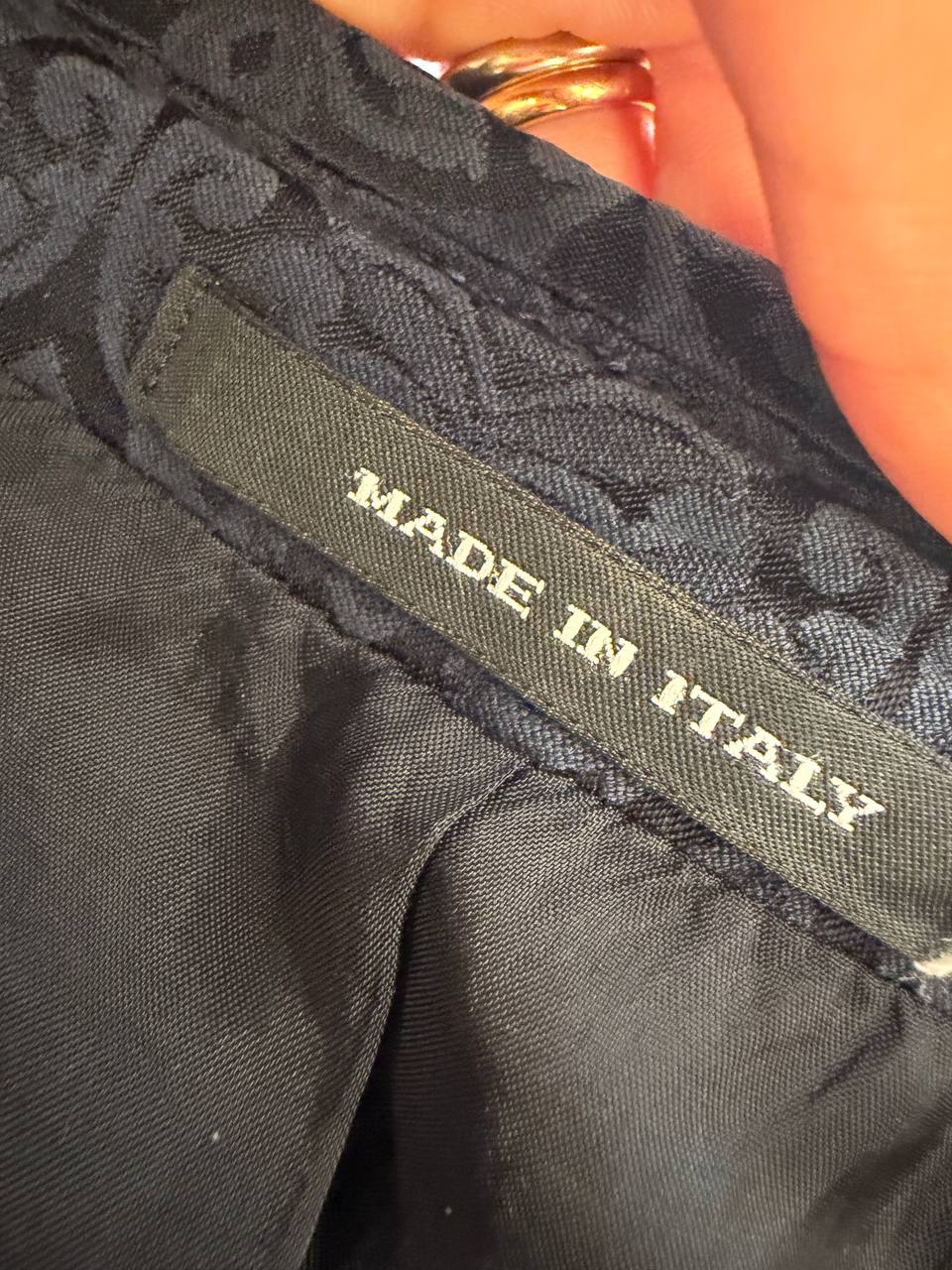 GIACCA JACQUARD BLU NAVY E NERA Tg 46