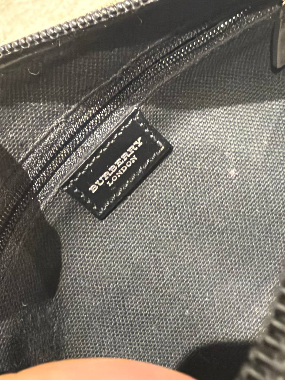 CILIDRO A MANO BURBERRY CHECK MANICO PELLE NERA