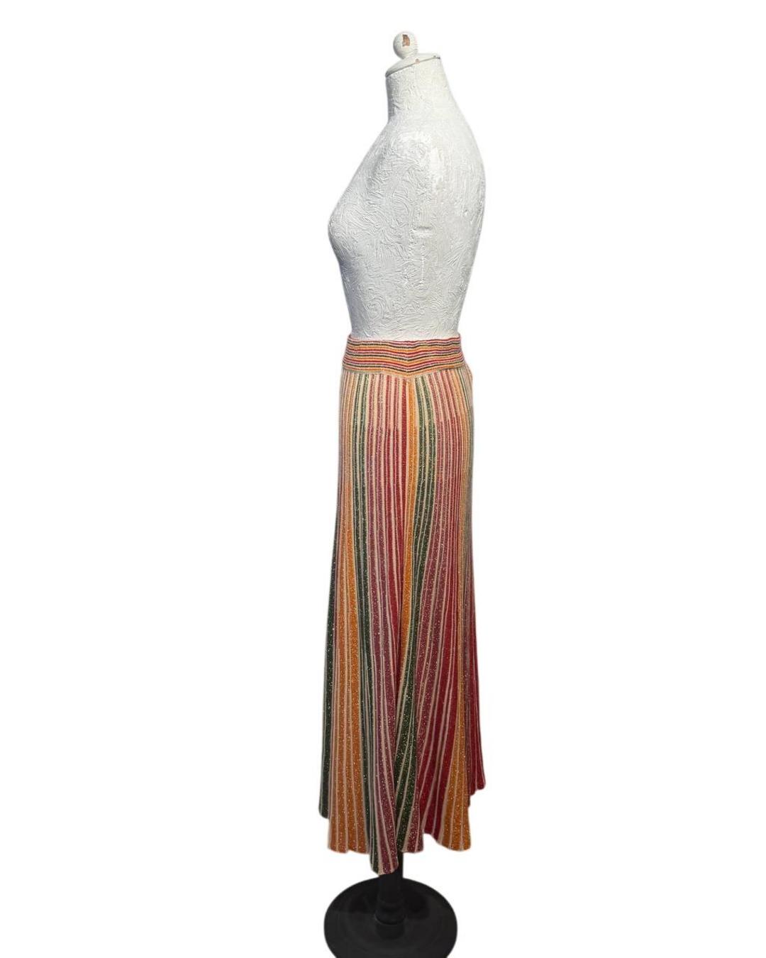 GONNA MAGLIA RIGHE LUREX TRUSSARDI JEANS Tg XS