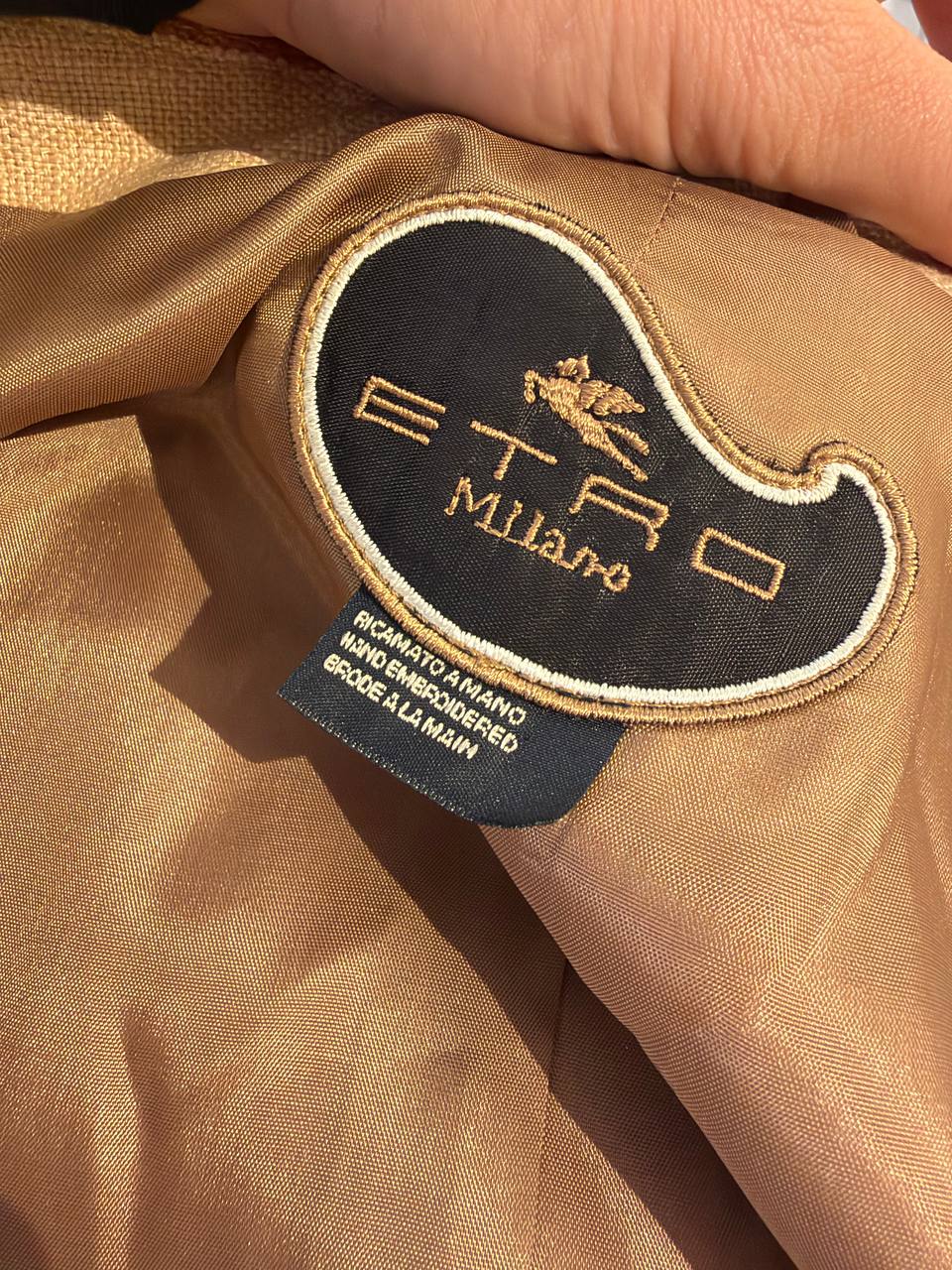GIACCA ETRO MILANO SETA PATCHWORK RICAMATA Tg 42