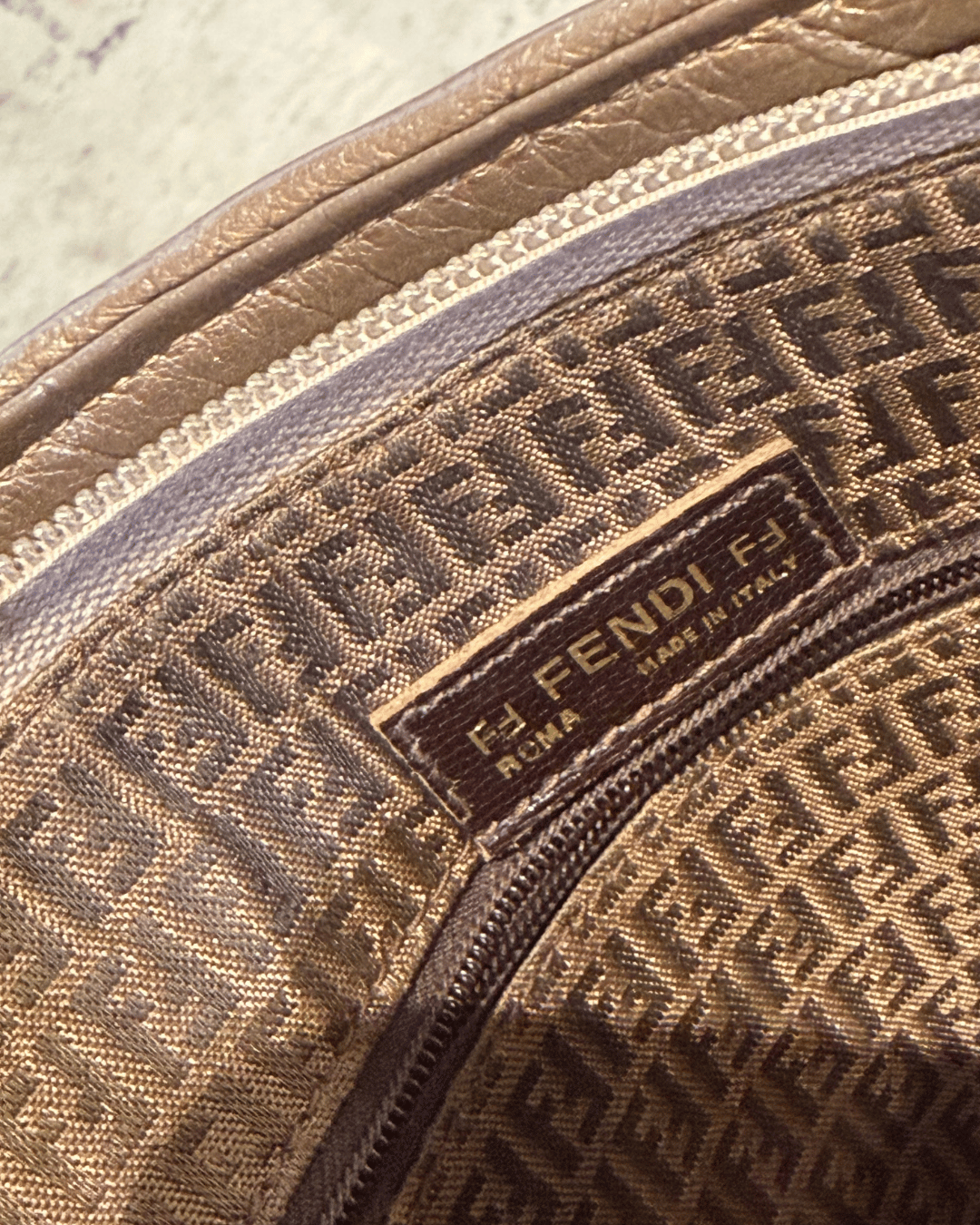 TRACOLLA VINTAGE FENDI PELLE INTRECCIATA