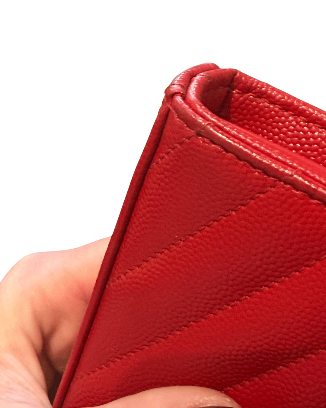 CASSANDRA YSL PELLE GRAIN DE POUDRE ROSSA