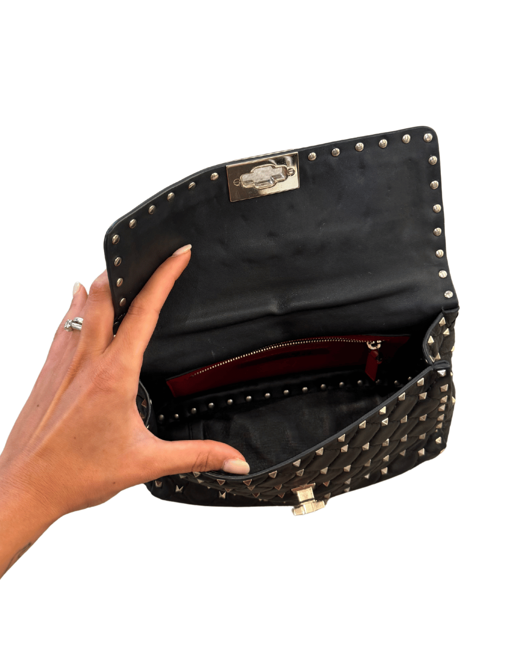 VALENTINO SPIKE MEDIA ROSSA E NERA