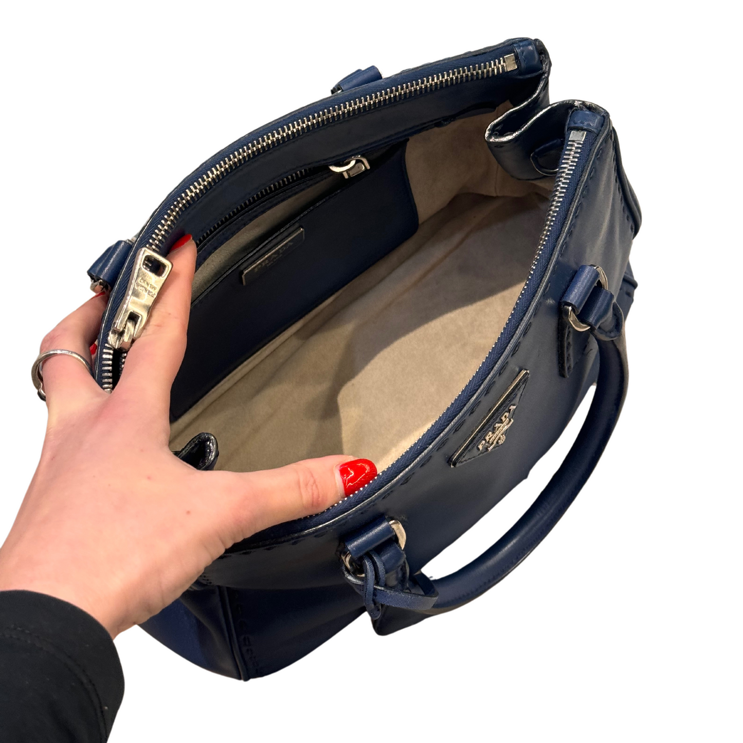 BORSA DI PRADA PELLE LISCIA BLU