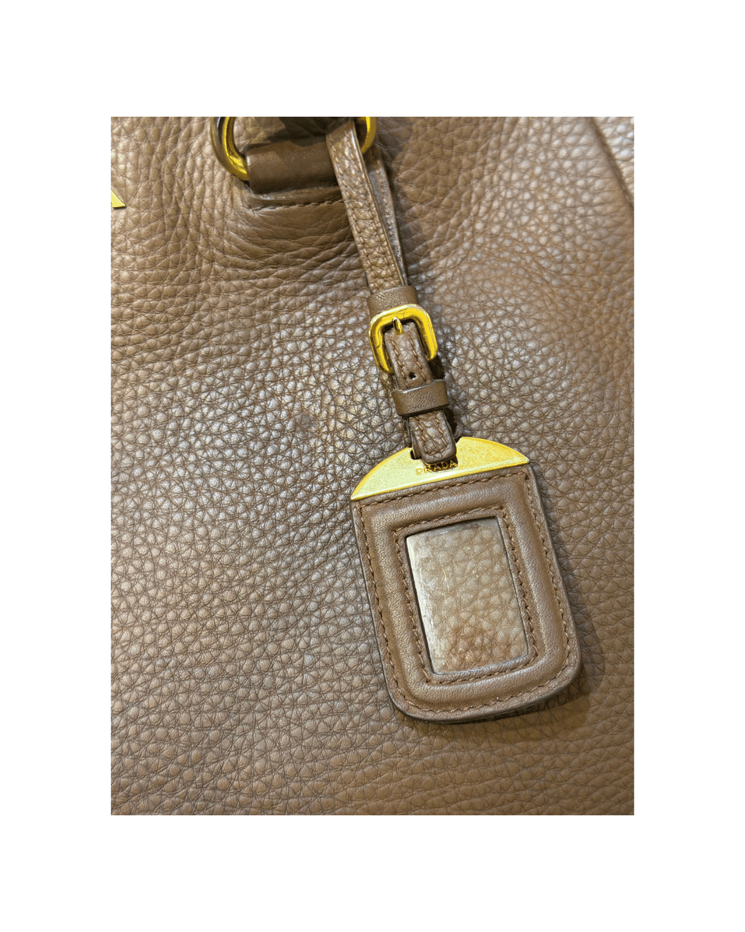 BORSA PRADA PELLE MARTELLATA MARRONE