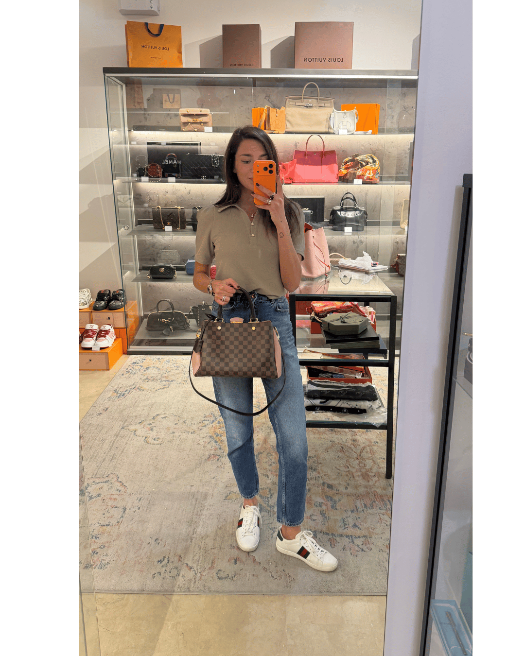BRITTANY LOUIS VUITTON DAMIER EBENE RIFINITURE ROSA