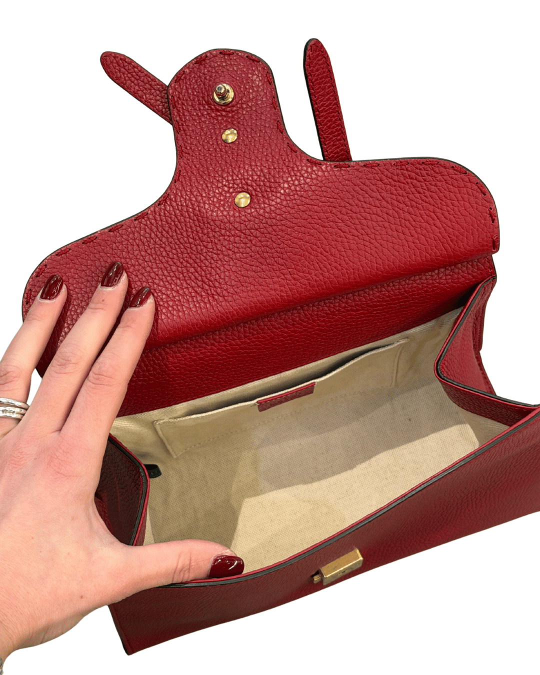 BORSA GUCCI ROSSA CON IMPUNTURE