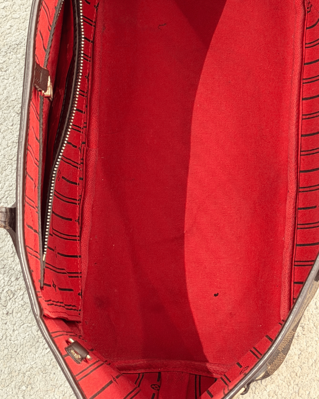 NEVERFULL MM DAMIER EBENE INTERNO ROSSO