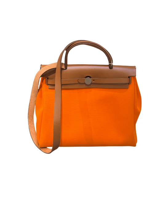 HERBAG HERMES ARANCIONE RIFINITURE CUOIO