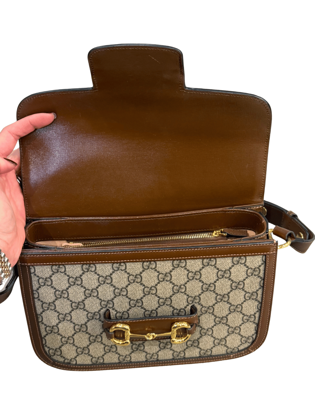 GUCCI HORSEBIT 1955 GG SUPREME RIFINITURE MARRONI