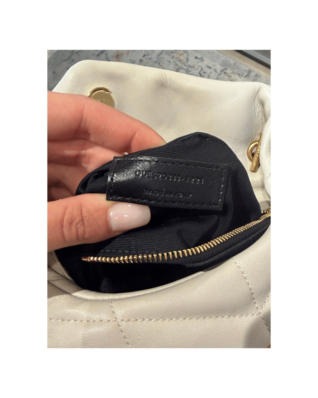 PUFFER TOY YSL AVORIO METALLERIA DORATA