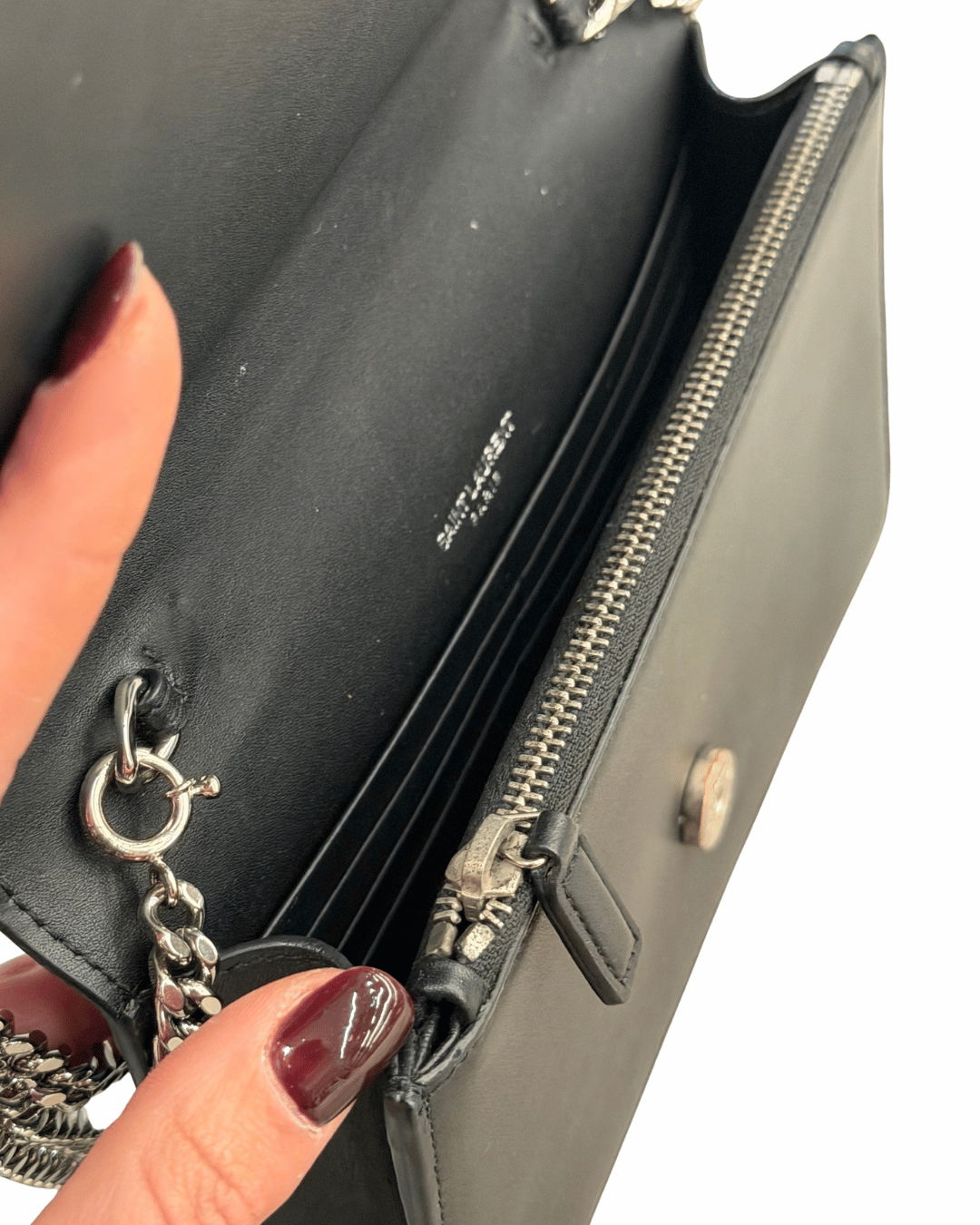 KATE WALLET ON CHAIN YSL NERA CON NAPPINA