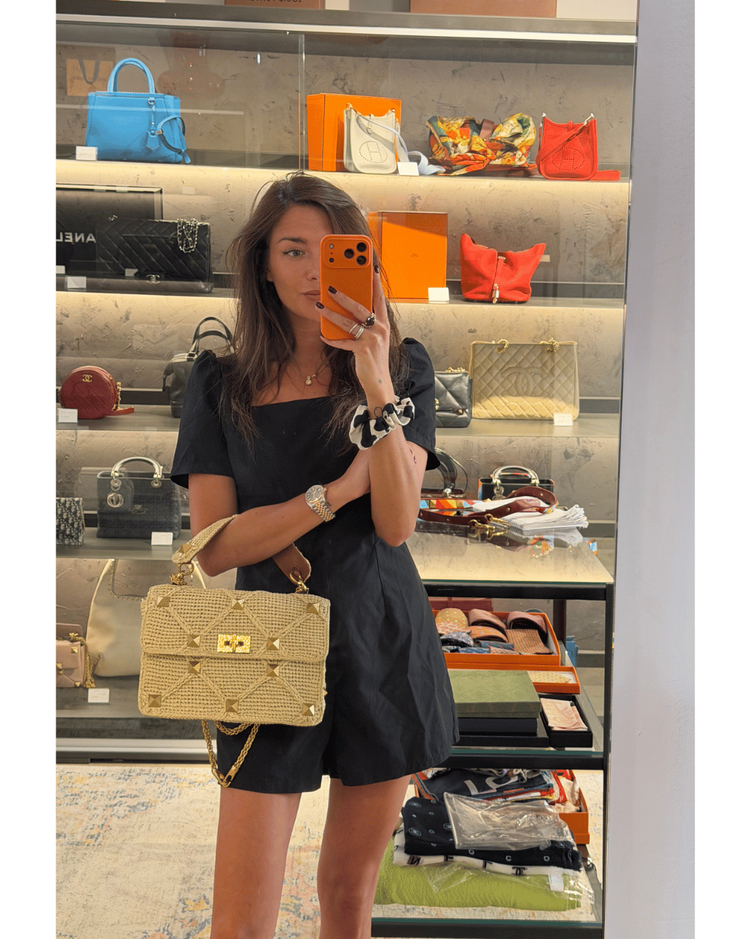 VALENTINO ROMAN STUD RAFFIA CON TRACOLLA MULTICOLOR