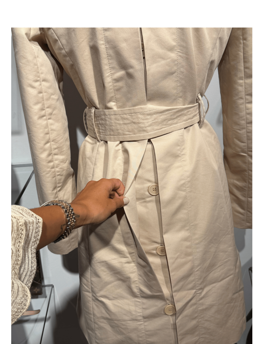 IMPERMEABILE MAXMARA BEIGE COTONE Tg 40