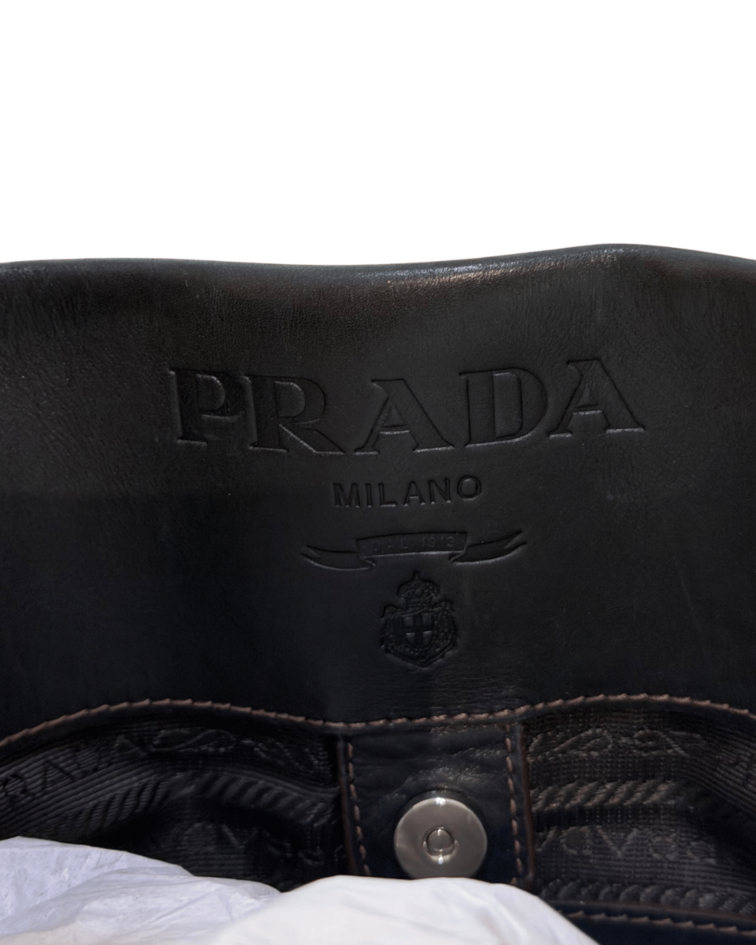 BORSA PRADA MARRONE TESSUTO