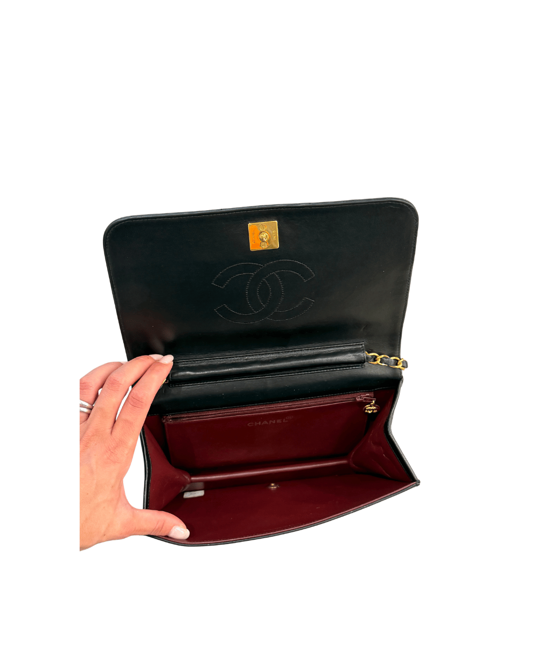 POCHETTE CHANEL VINTAGE TIMLESS NERA